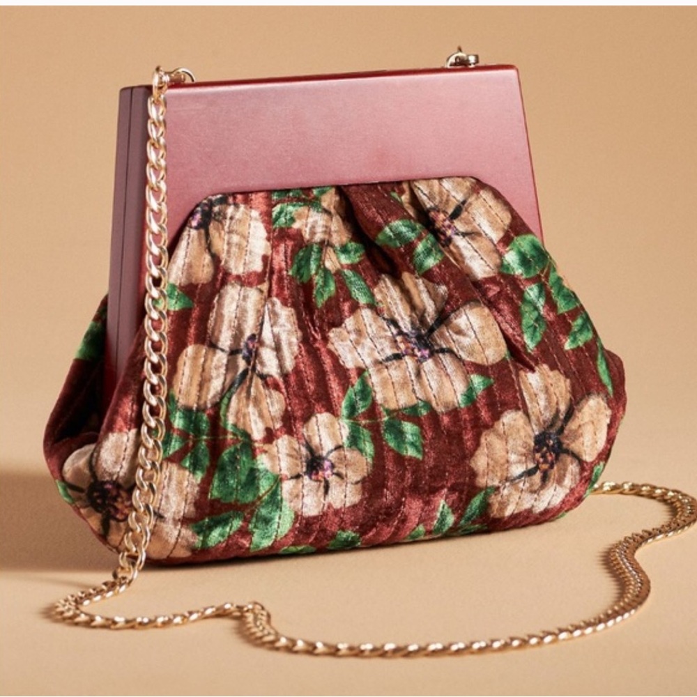 Anthropologie PLEATED VELVET CLUTCH Style No.  92577824